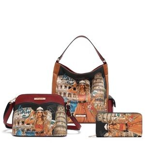 Patricia Nash Multicolor Italy-Themed Shoulder Bag Set